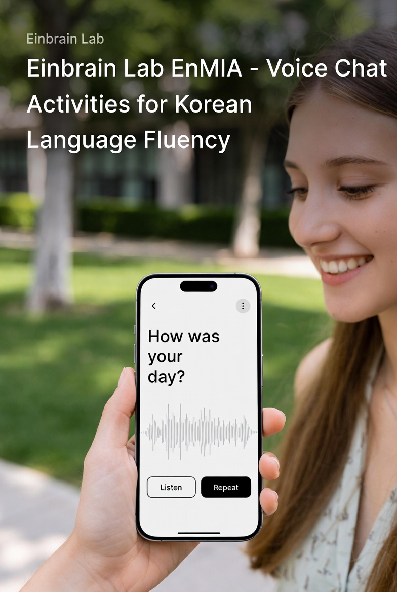 Student using EnMIA on a smartphone outdoors